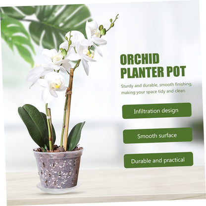 YARNOW 1 Set Phalaenopsis Hard Planting Cup Flower Pots Indoor Pots for Succulents Green Decor Orchid with Holes 8 Inch Slotted Orchids Planter Flower Plant Container Plant Cups Food