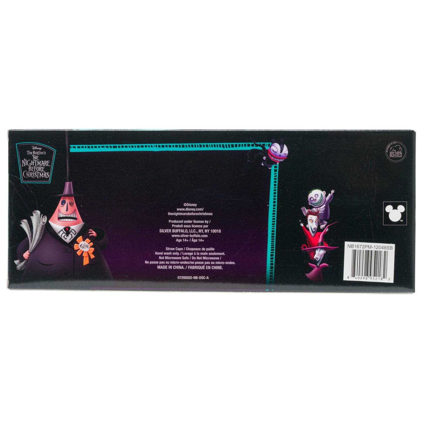 Silver Buffalo Nightmare Before Christmas Jack Expressions Reusable Plastic Molded Straw Cover Cap 4pk Set