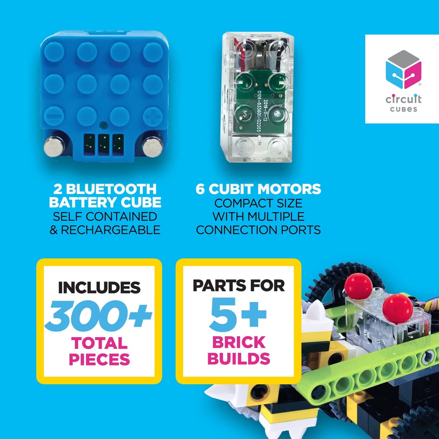 Circuit Cubes Robots Rumble Kit – 2 Player Remote Control Robotics Kit - STEM Learning Toy for Kids Age 8 and Up
