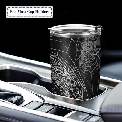Yasala Halloween Tumbler Spiders Web White Insulated Coffee Cup Back to School Beverage Container Office Travel Mug with Straw and Lid 20oz Holiday Gift Day of The Dead Present