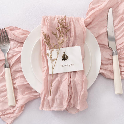 Jimtx 50 Pack Dusty Pink Cheesecloth Napkins Cloth Washable Pink Cotton Napkins Set of 50 Bulk 21x21 Inches for Wedding Baby Bridal Shower Birthday Dinner Party Table Decor