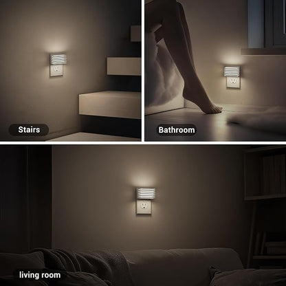 JandCase LED Night Light, [2 Pack] Night Lights Plug into Wall with Dusk to Dawn Sensor, Dimmable Plug in Night Light, Adjustable Brightness, 5000K Daylight White Nightlight for Bathroom Hallway