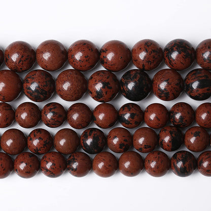 36PCS 10mm Natural Stone Mahogany Obsidian Beads for Jewelry Making Round Loose Spacer Beads DIY Bracelet Necklace (10mm, Mahogany Obsidian Beads)