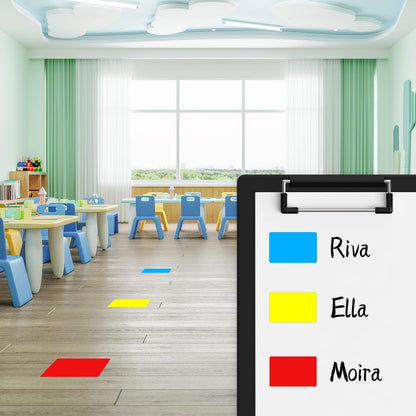 Rectangle Labels Sticker 3×5 Inch Vinyl Floor Stickers Color Coding Name Tags Roll Removable 200 PCS, Fluorescent Blue