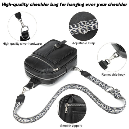 MYHOZEE 2-in-1 Small Diaper Bag Crossbody for Women & Men, Vegan Leather Sling Backpack Purse with Instant Wipes Pocket, Waterproof Travel Chest Bag, Dog Walking Bag, Gift for New Mom Dad, Brown