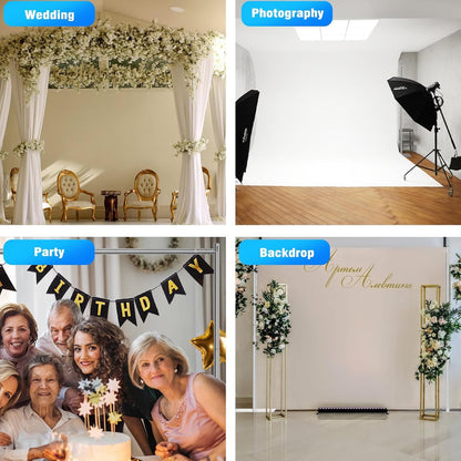 OPYRET Pipe and Drape Backdrop Stand Kit Backdrop Stand for Parties 10ftx10ft Adjustable Photo Backdrop Stand Heavy Duty Background Stand for Wedding Banquet Decorations Silver