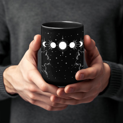 Black Cat Mug 15oz Cat Lover Gifts for Women Funny Goth Coffee Mug - Witch, Goth Decor Christmas Cup With Cats Goth Gift Witchy Gifts for Women, Men - Xmas Decorations Cats Christmas Gothic Home Decor