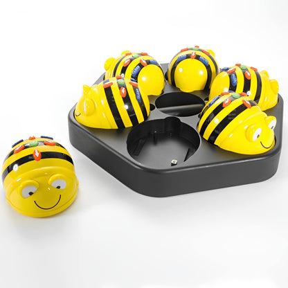 Coding Robot Starter Set with 3 Activity Mats - 6 Bee-Bot See & Say Programmable Floor Robots, Alphabet, Busy Street & Farmyard Mats, Docking Station, STEM Kit for Preschool & Classroom