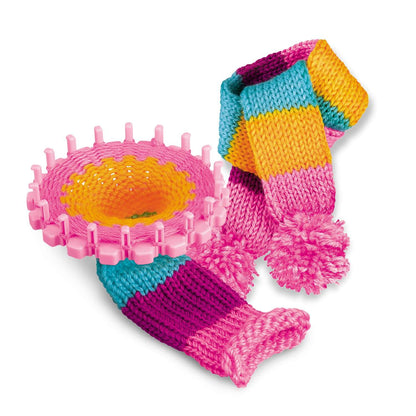 4M Knitting & Crochet Kit for Kids Ages 8-12 – Learn to Knit with French Knitting Reel, Crochet Hooks, Yarn, Scarf & Handbag Projects, Beginner Craft Set for Girls and Boys, STEM Arts & Crafts Gift