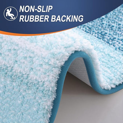 OLANLY Small Bathroom Rugs Mat 24x16, Extra Soft Absorbent Microfiber Bath Rugs, Rubber Backing, Quick Dry, Washable Bath Mats for Bathroom Floor, Tub and Shower, Home Decor Accessories, Peacock Blue