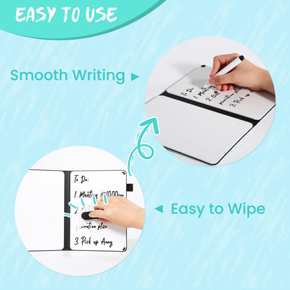 AGM Portable White Board Dry Erase, Double Sided Folding Whiteboards with Pen, Small Dry Erase Board for Study, Meeting, Doodling, Planning, Mint Green