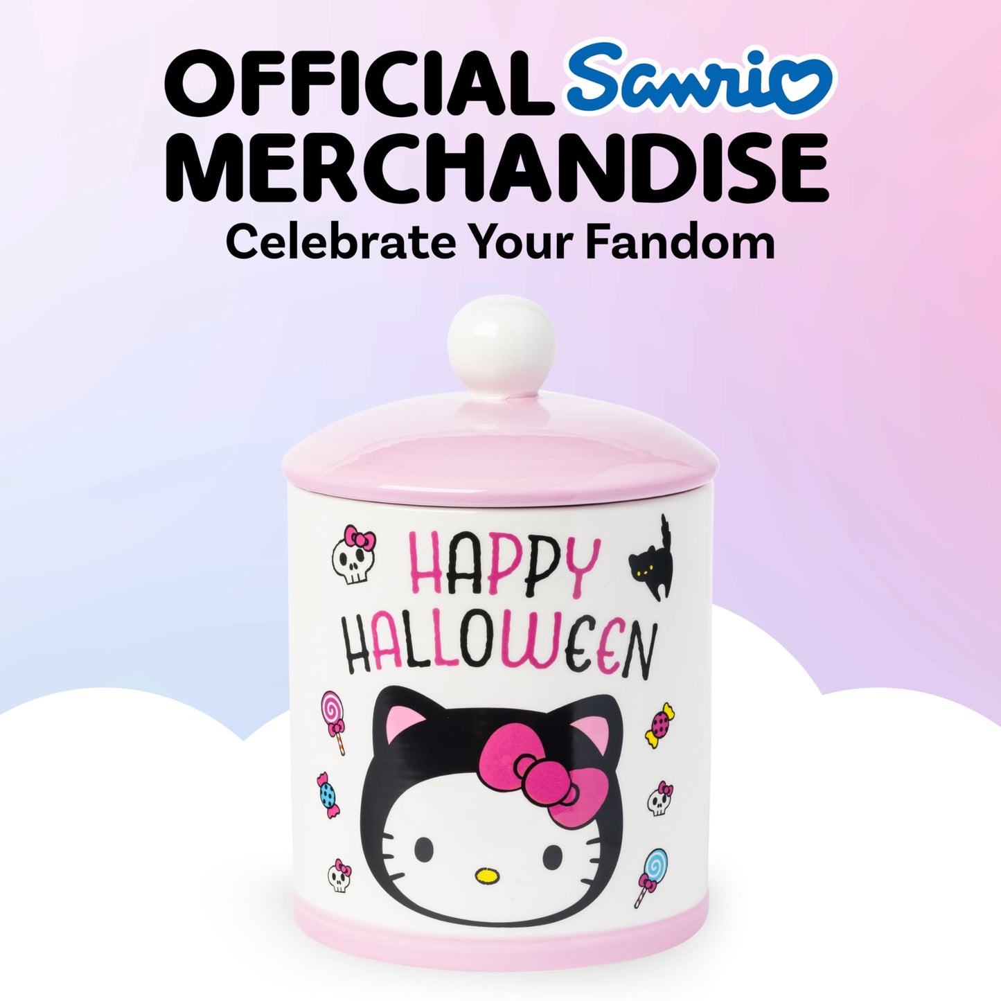Silver Buffalo Sanrio Hello Kitty Halloween Ceramic Cookie Jar, 64 Ounces