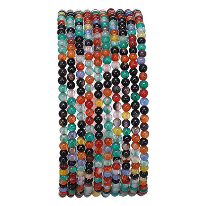 BEADIA Natural Colorful Agate Stone Round Loose Semi Gemstone Beads for Jewelry Making 2-2.5mm 38cm/Strand