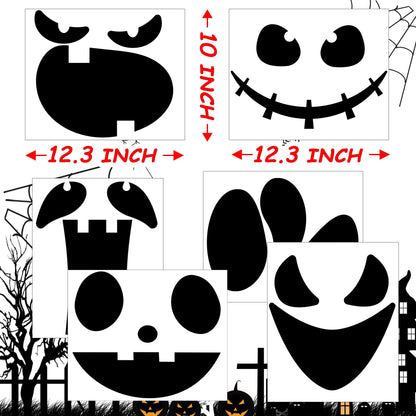 Ahuimeius 6 Pack Halloween Ghost Eyes for Crafts Decor Kit - Large Spooky Ghost Face Decals Stickers Adhesive Felt for Indoor Halloween Decorations, DIY Cute Spooky Face Costume Decor