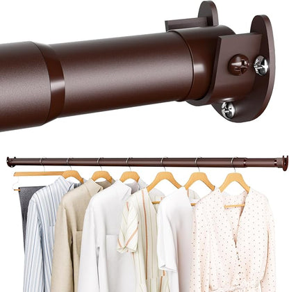 SUTINE Closet Rod - Closet Rods for Hanging Clothes, 17 to 68 inch Adjustable Closet Hanging Rod, Heavy Duty Clothes Rod Clothing Bar, Closet Poles for Hanging Clothes for Wardrobes, Shower Curtain