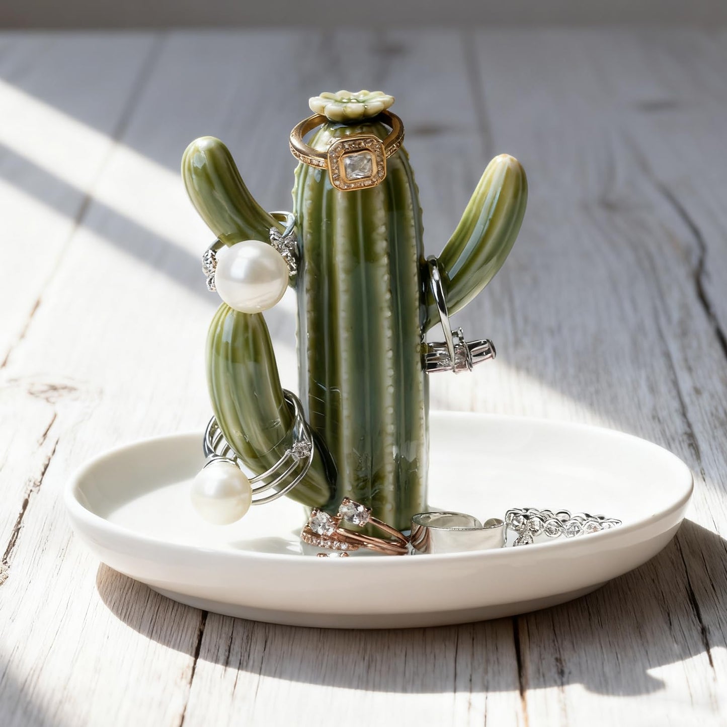 Fancy Lemon Ceramic Decorative Jewelry Tray Trinket Dish, Ring Holder Ring Dish for Rings Earrings Keys, Home Bathroom Vanity Decor, Birthday Mother's Day Christmas Valentine Gifts for Women