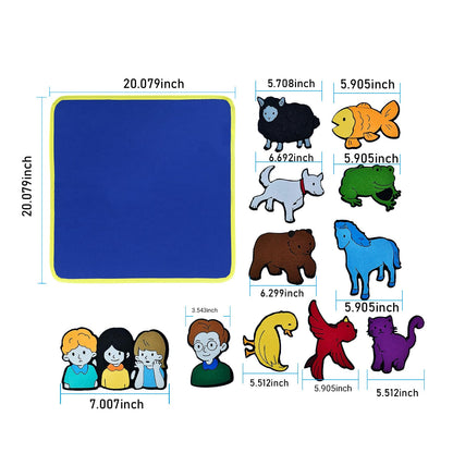 Qimihinoy Felt Story Board Set,Large Animals Felt Stroy Retelling Pieces for Toddlers,Preschool,Teachers, Speech, Therapy,Travel,Classroom (Brown Bear Brown Bear What can You See (11pcs))