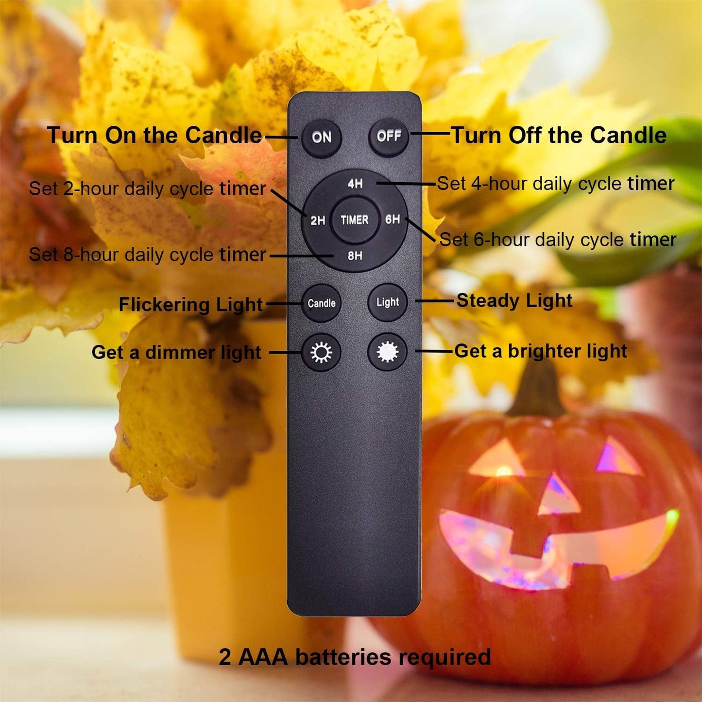 iZAN 4 Pack Orange Halloween Pumpkin Lights Battery Operated LED Bright Flickering Flameless Candles with Remote and Timer for Pumpkin Décor Jack-O-Lantern Halloween Party Home Decorations