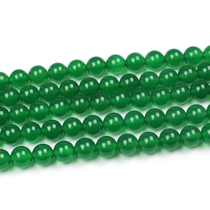 MJDCB 7A Natural Green Agate Round Stone Loose Beads for Necklace Bracelet Charms Jewelry Making 15"(10mm)