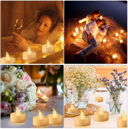 Boakboary LED Tea Lights with Remote Control: 24pcs Flickering Flameless Candles,Long Lasting 400+Hours,Battery Operated Electric Tealight for Home Decoration Seasonal&Festival Celebration(Warm White)