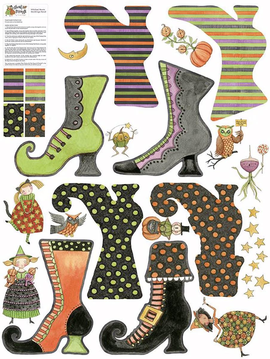 Teresa Kogut Ghoul Friends Witches' Boot Felt 1 42-inch by 54-inch Panel Riley Blake FT16059-PANEL