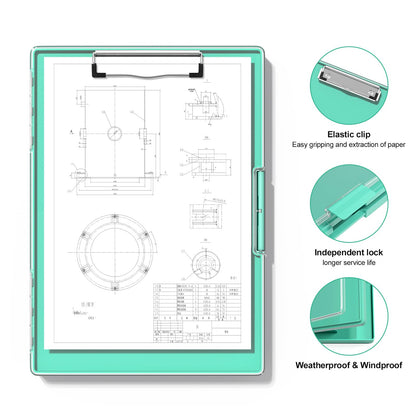 Hongri Clipboard with Storage, Green 8.5 x 11 Folder Nursing Side Opening, Heavy Duty with Dual Compartment, Smooth Writing for Teachers, Classroom, Size 13.3 x 9.4 x 1.5 in, Office & School Supplies