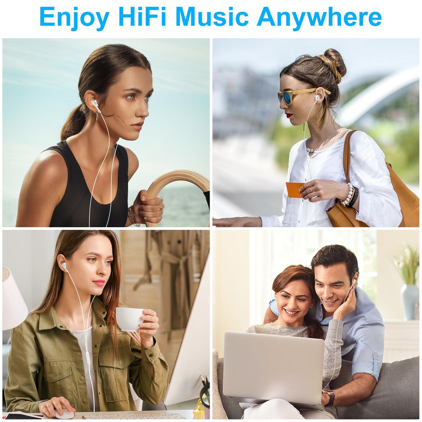 USB C Headphones for iPhone 16e/16/16 Pro/16 Pro Max/16 Plus/15 Pro/15 Pro Max/15 Plus/15,iPad Pro,Type C Wired Earbuds Microphone Earphones for Samsung Galaxy S25 Ultra/A17,Pixel 10 9 8 7,One Plus9