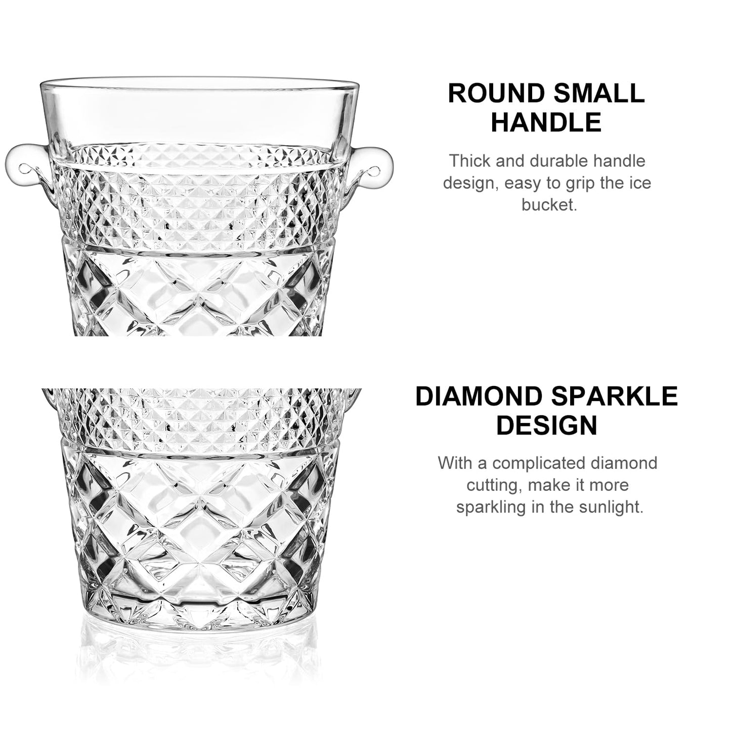 Whisquor Ice Buckets for Parties, 2-Liter Capacity, Durable Wine and Champagne Bucket, Perfect for Wine, Champagne or Beer Bottles, Perfect Ice Buckets for Parties, BBQs, Weddings, Picnics