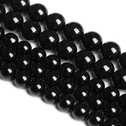 6mm 60PCS Natural Black Onyx Agate Round Loose Spacer Beads for Jewelry Making DIY Craft Bracelet 1 Strand 15"