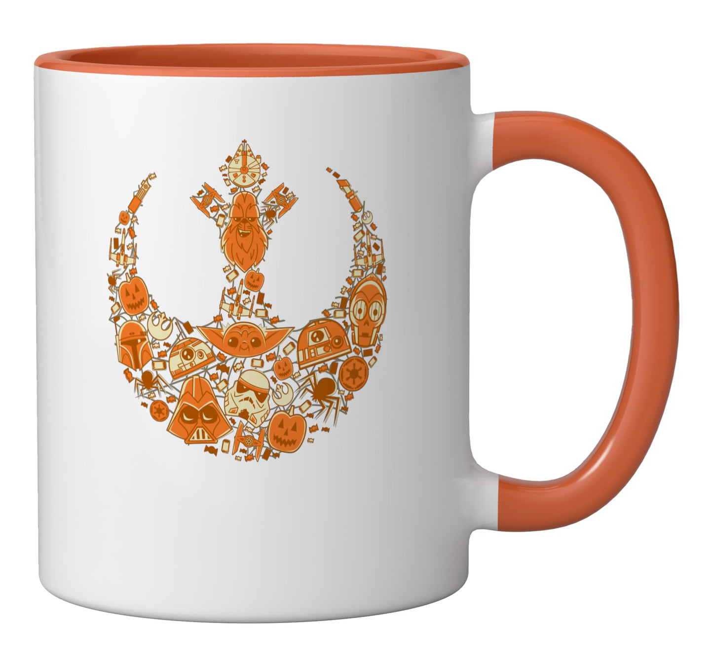 Star Wars Rebel Alliance Pumpkins Halloween Ceramic Mug, Orange/White