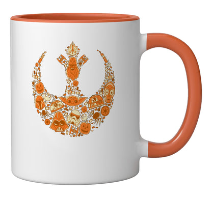 Star Wars Rebel Alliance Pumpkins Halloween Ceramic Mug, Orange/White