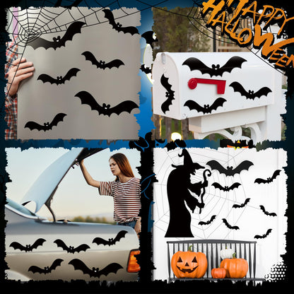 BBTO 24 Pcs Halloween Garage Door Decoration Waterproof Witch Halloween Fridge Magnet Bats Refrigerator Magnets Magnetic Decal for Metal Kitchen Garage Car Party Supplies Outdoor Decorations