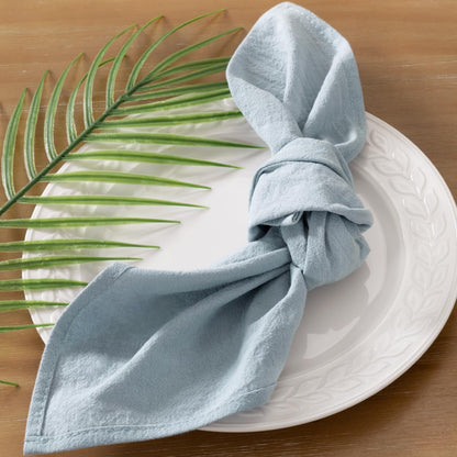 Socomi Cloth Napkins Grey Blue Fall Thanksgiving Washable Reusable Bulk Linen Cotton Napkins Set of 6 17"x17" for Wedding Party Bridal Baby Shower Birthday Dining Table Decorations