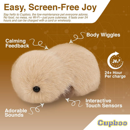 cupboo Interactive AI Plush Companion Pet– Privacy Safe Soft Huggable Intelligence Emotional Support Robot Pets, Anxiety Relief Desk Robots| Ideal Toy Gift for Kids,Teens,Adults,Seniors(Purple)