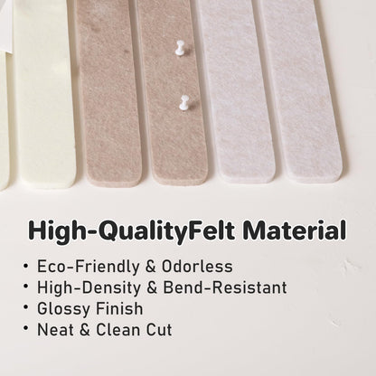Cork Board Alternative Felt Strip Board 8-Pack 13"x2", Bulletin Board Bar Strips with 60 Pushpins Adhesive Install for Bedroom Door & Home Office (8Pack-Linen Dusk)
