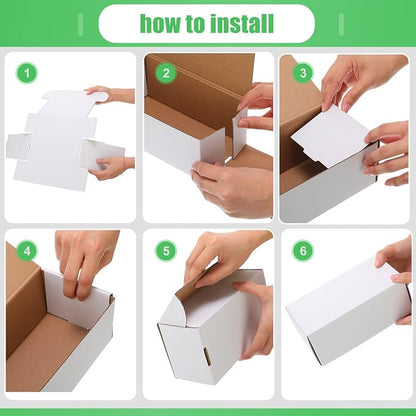 Yexiya 10 Pcs 400 Count Trading Card Storage Box Cardboard Baseball Card Storage Box Collectible Cases for Sports Gaming Cardboard Game Collecting Holder Supplies (White)