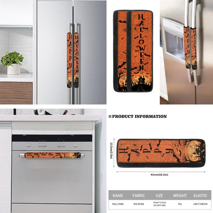 Biyejit Halloween Castle Refrigerator Handle Covers Set of 6, Kitchen Decor Anti-Skid Fridge Handle Cover Appliance Handle Covers for Microwave Dishwasher Stove Oven Fridge Door