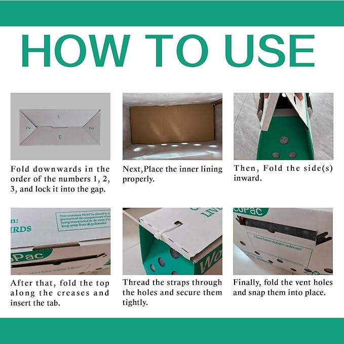 12 Pack Single Live Bird Shipping Boxes, Live Chicken Shipping Boxes, Poultry Shipping Boxes has Ventilation Openings, Cardboard Pet Carrier for Chicken, Bird, Duck, Pigeons, Canaries 17.7x7.8x11.8 in