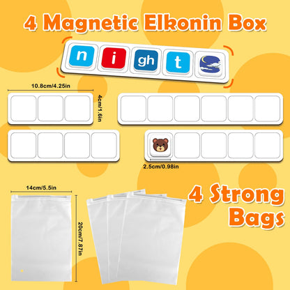 Aizweb Phonics Magnetic Letters Tiles,Hooked on Phonics Alphabet Letter Sound,Learn to Read Spelling Phonemic Awareness Speech Therapy Reading Manipulative,Preschool Pre k Classroom Materials