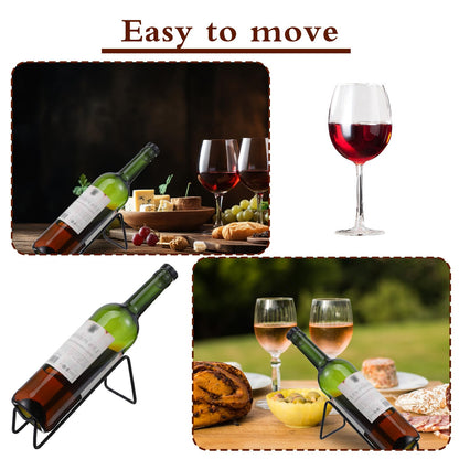 8pcs Single Wine Bottle Rack, Metal Tabletop Wine Display Racks, Stylish-Wine Bottles Organizer, Black Simple Style Single Bottle Champagne Rack, for Home Decor, Restaurants, Bar, Kitchen, Party
