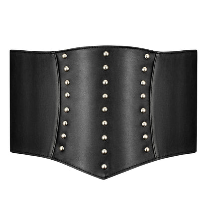 YooAi Corset Belt Women Renaissance Steampunk Elastic Corset Belt for Halloween Costume Pirate Accessories for Dresses Black S 70cm