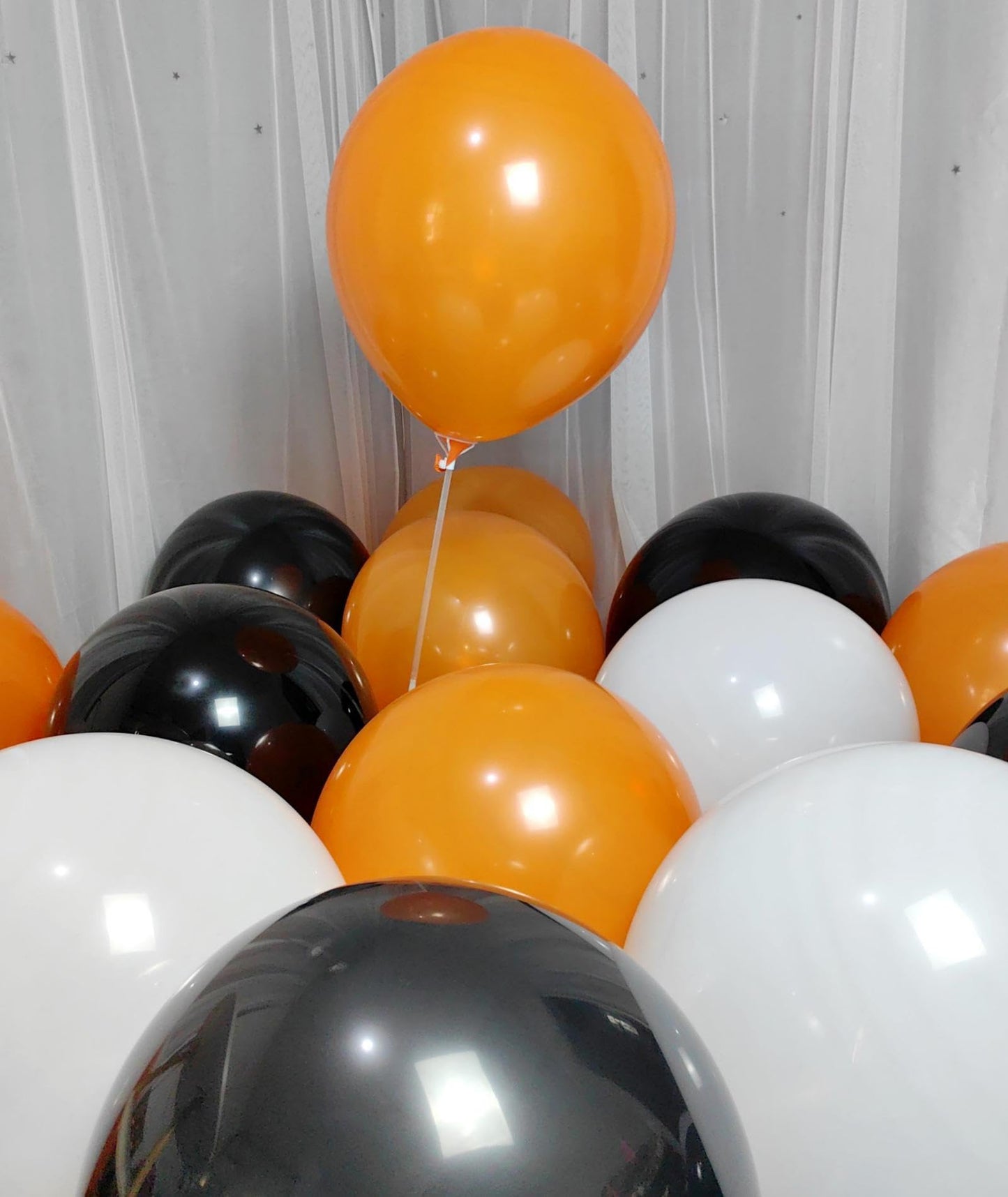 90 Pack Black White Orange Balloons 18 inch Latex Party Balloon Bulk for Halloween Various Party Events Decorations