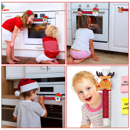 KATUMO Christmas Refrigerator Handle Covers, 8PCS Kitchen Appliance Handle Protectors - Adorable Snowman Design, Fridge & Microwave Oven & Dishwasher Safe