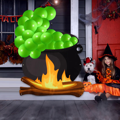 Panelee Halloween Large Witches Pot Trunk or Treat Car Decorations Kit Witch Cauldron Banner Decor Balloons Halloween Garage Door Witch Wizard Party Decorations for Home Yard Party Supplies