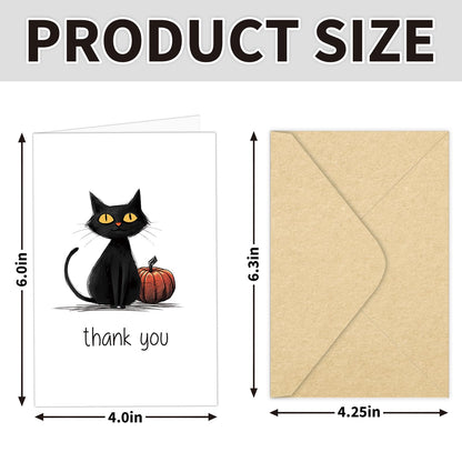 SuperShunhu Pack of 24 Assorted Boxed Halloween Thank You Cards, Spooky Thank You Cards with Envelopes & Stickers, Perfect for Fall, Halloween Parties, Party Hosts, Trick-or-Treat Gifts, & Teachers