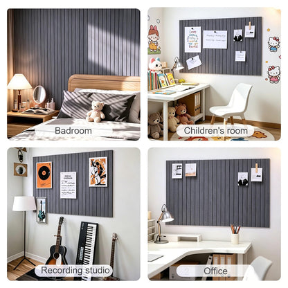 G Gamit 0.47" Thick Felt Pin Board 36"x24" Large Cork Board Alternative 6 Pack 11.81"x11.81"Felt Bulletin Board Wall Tiles Notice Board with 30 Pushpins for Home Office School(Fine-Charcoal Grey)