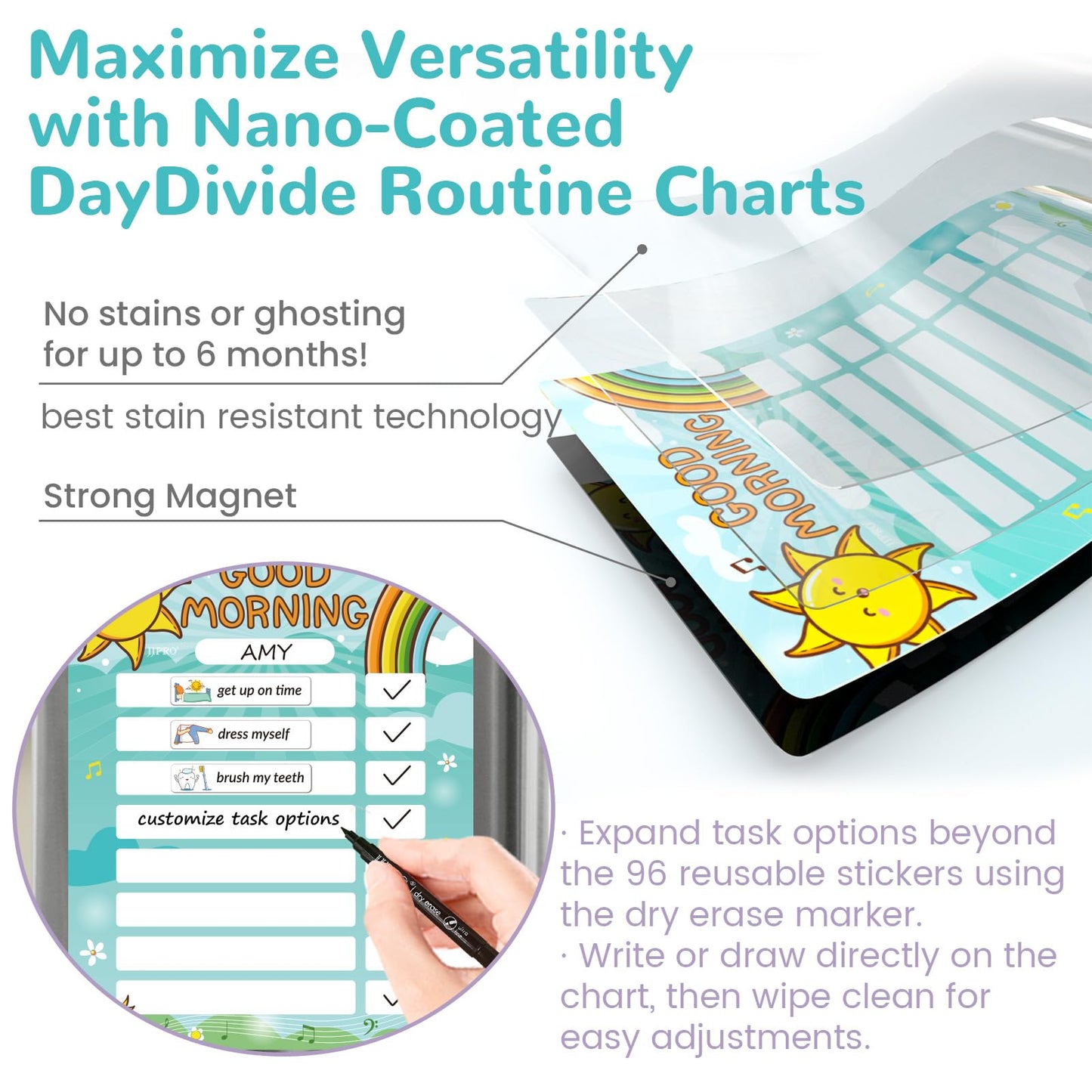 Magnetic Bedtime/Morning Routine Chart &Reward Jar for Kids -Toddler Morning Checklist Board,Daily Reward Routine Chart for Kids,Dry Erase Bedtime Reward Chart,Daily Schedule Chart at Home