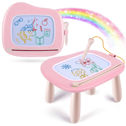Smasiagon Magnetic Drawing Board for Kids, Toddler Toys for 1-2 Year Old Girl, Portable Doodle Board Pad Learning and Educational Toys for Ages 1 2 3 Year Old Baby Girl Birthday Gift（Pink）