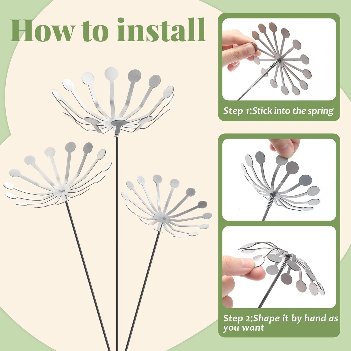 6Pcs Raw Dandelion Creativity Iron Art with Flower Stems Dandelions Garden Stake Metal Flower Pots Lawn Decor for Parents Gift Wedding Outdoor Furniture Home Yard Farm Courtyard Decoration