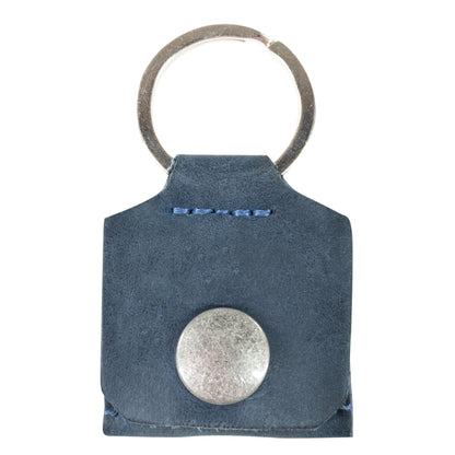 Rustic Leather Switch Cartridge Game Keychain/SD Card/Guitar Pick Holder Handmade by Hide & Drink (Slate Blue)